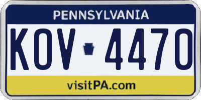 PA license plate KOV4470