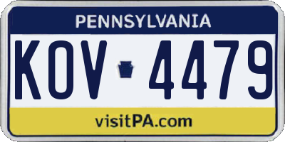 PA license plate KOV4479