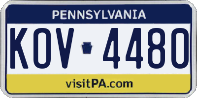 PA license plate KOV4480