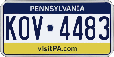 PA license plate KOV4483