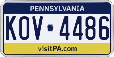 PA license plate KOV4486