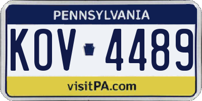 PA license plate KOV4489