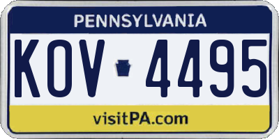 PA license plate KOV4495