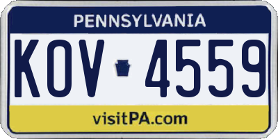 PA license plate KOV4559