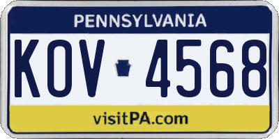 PA license plate KOV4568