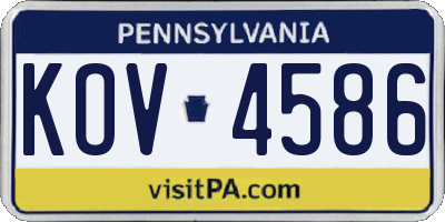 PA license plate KOV4586