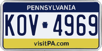 PA license plate KOV4969