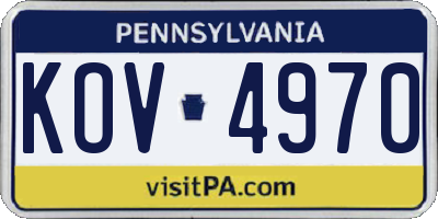 PA license plate KOV4970