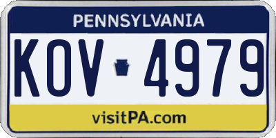 PA license plate KOV4979