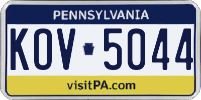 PA license plate KOV5044