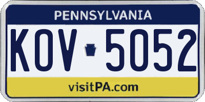 PA license plate KOV5052