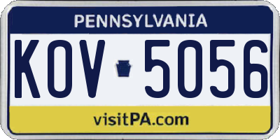 PA license plate KOV5056