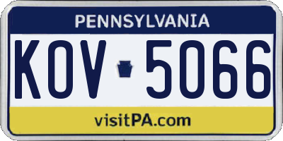 PA license plate KOV5066