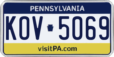 PA license plate KOV5069