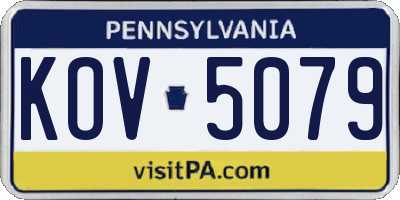 PA license plate KOV5079