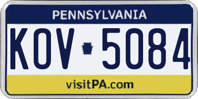 PA license plate KOV5084