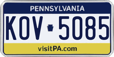 PA license plate KOV5085