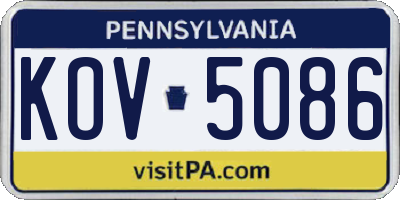 PA license plate KOV5086