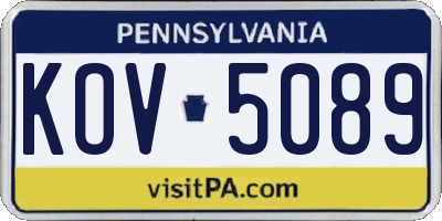 PA license plate KOV5089