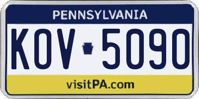 PA license plate KOV5090