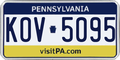 PA license plate KOV5095