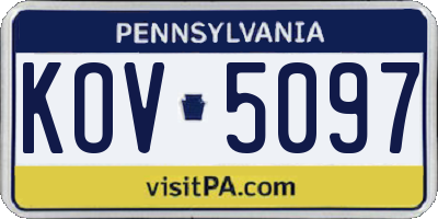 PA license plate KOV5097