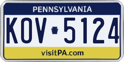 PA license plate KOV5124
