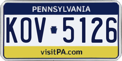 PA license plate KOV5126