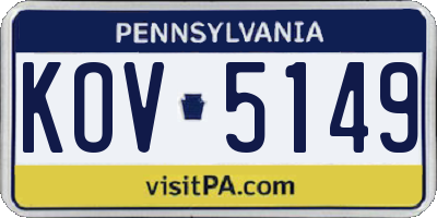 PA license plate KOV5149