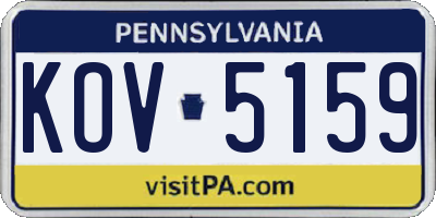 PA license plate KOV5159