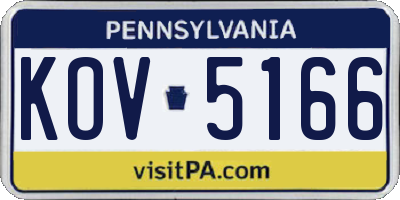 PA license plate KOV5166
