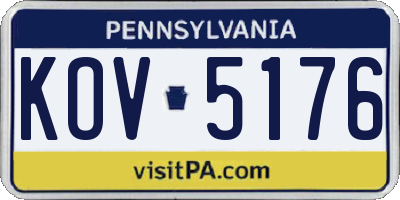 PA license plate KOV5176