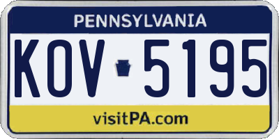 PA license plate KOV5195