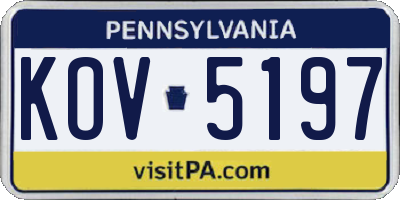 PA license plate KOV5197