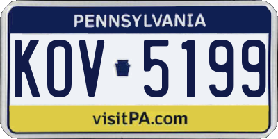 PA license plate KOV5199
