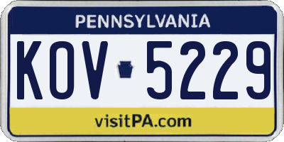 PA license plate KOV5229
