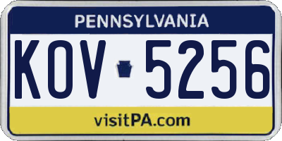 PA license plate KOV5256