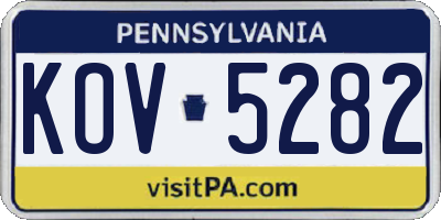 PA license plate KOV5282