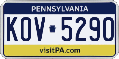 PA license plate KOV5290