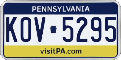 PA license plate KOV5295