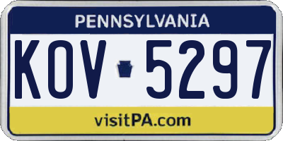 PA license plate KOV5297