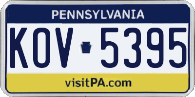 PA license plate KOV5395