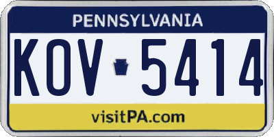 PA license plate KOV5414