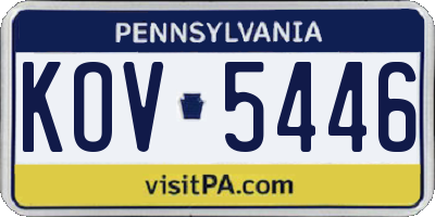 PA license plate KOV5446