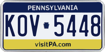 PA license plate KOV5448