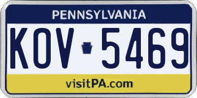 PA license plate KOV5469