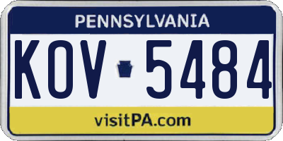 PA license plate KOV5484