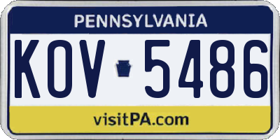 PA license plate KOV5486