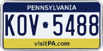 PA license plate KOV5488