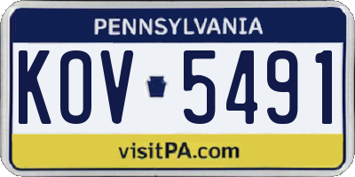 PA license plate KOV5491